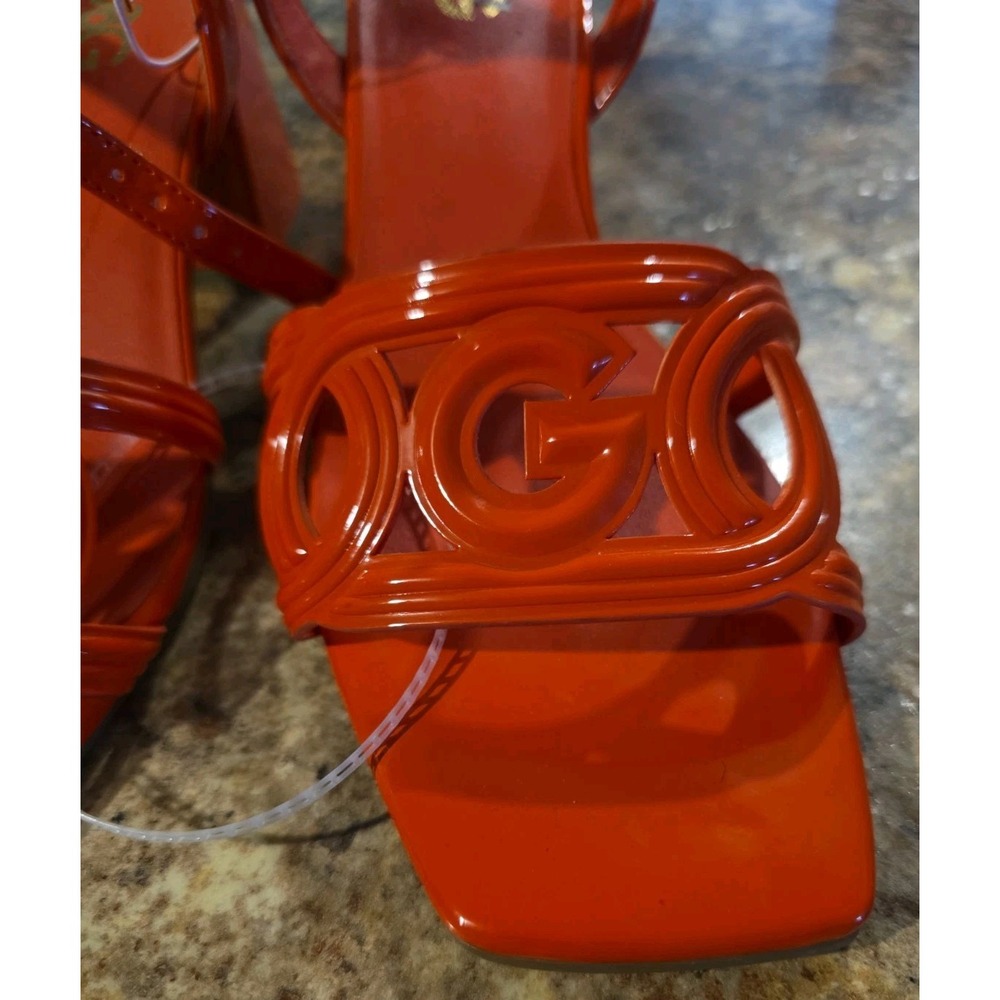 GBG  Los Angeles Bright Orange Block Heel Sandals Size 8.5 M. - Picture 3 of 14